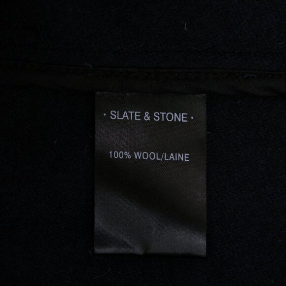 Slate & Stone Men's Wool Button Down Long Sleeve Shirt in Navy - Picture 6 of 7
